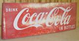 24" x 65" Metal 1956 Drink Coca Cola Sled Sign