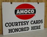 16"x24" Porcelain Double Sided Amoco Sign