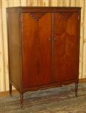 1920's Walnut Gentleman's Wardrobe