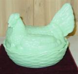 Jadeite Hen On Nest Candy Dish