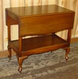 Walnut Queen Anne Drop Leaf Tea Cart