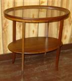 Tea Table w/Glass Serving Tray