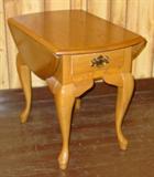 Solid Oak Drop Leaf Lamp Table