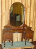 1920's Walnut Make Up Vanity