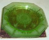 Green Depression Glass Plates
