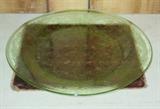 Green Depression Glass Plate