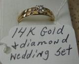 14K Gold & Diamond Wedding Set