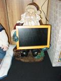 Santa Claus Statues w/Chalk Board