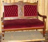 Oak Settee w/Carvings