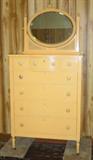 Painted Highboy Chest w/Mirror