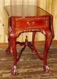 Mahogany Dropleaf Game Table w/Claw & Ball Feet and Checker Board Top