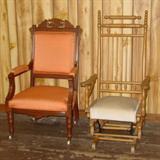 Victorian Parlor Chair & Glider Rocker