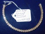 14 K Gold & Diamond Tennis Bracelet