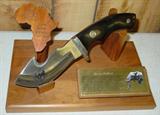 Colt African Elephant Knife on Walnut Stand