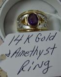 14K Gold & Amethyst Ring