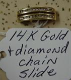 14K Gold & Diamond Chain Slide