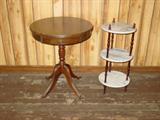 Drum Table & Marble Fern Stand