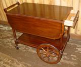 Quality Mahogany Dropleaf Teacart
