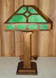 Metal & Slag Glass Lamp