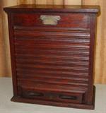 Oak Stationary Cabinet w/Roll Up Door
