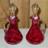 Fenton Cranberry Cruets