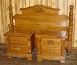 Oak Bed & Nightstands To 5 Piece Bedroom Set