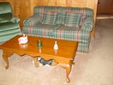 Loveseat & Oak Coffee Table