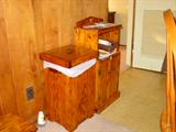 Pine Trash Can & Small Cabinet