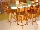 Oak Swivel Bar Stools