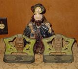 Cast Iron Door Stop & Owl Bookends