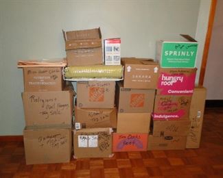 Boxes to unpack for the sale!