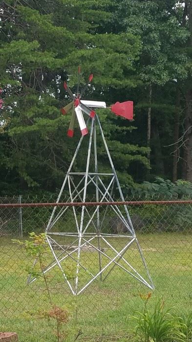 Beautiful handmade windmill (approx. 15+ ft)  super heavy will take at least 3 strong men to move!