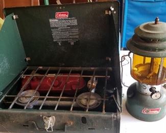 Coleman lanterns, stove and other camping items