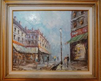 Parisian street scene painting