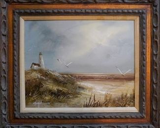 Ocean view painting signed by Engel