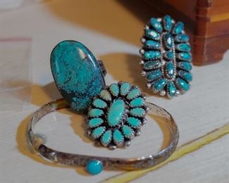 Sterling and turqouise jewelry
