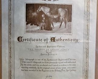 Arnold Friberg "The Prayer at Valley Forge" signed and numbered print