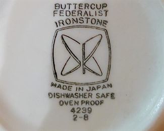 Federalist Buttercup ironstone dinnerware