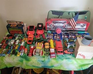 Diecast and plastic cars