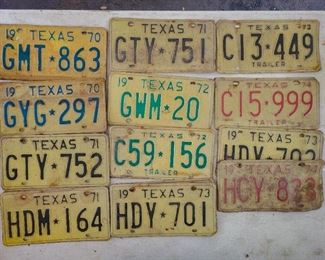 Vintage Texas license plates matched pairs