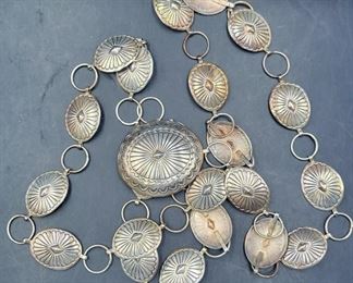 Native American Swan Taos concho belt