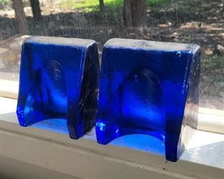 Cobalt colored glass blocks