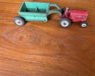 Farm Tractor and Trailer Set Tootsietoy
