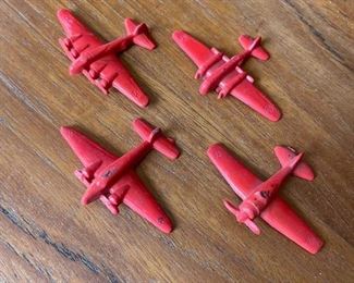 Vintage Red Plastic Airplane Toys