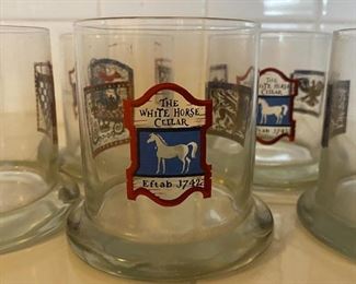 Set of 5 The White Horse Cellar Rocks Drink Glasses