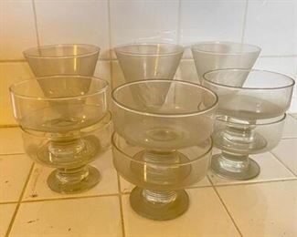 Clear Glass Desert Parfait Berry Bowls