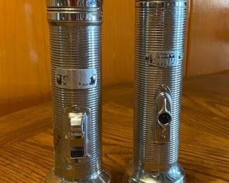 Pair of Vintage Metal Flashlights