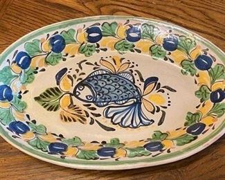 Hand Painted Colorful Oval Platter