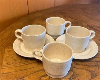 Vintage Homer Laughlin Speckled Cups and Saucers