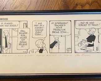 Signed Personalized Elmwood Comic Strip Framed